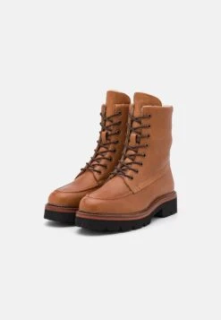 Pier One Leather Winter Boot - Bottines À Lacets - Cognac -Pier One Soldes Magasin 101c52c85d1c4d198a9e5a1e250c2795