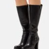 Pier One Leather - Bottes À Talons Hauts - Black