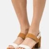 Pier One Leather - Sandales - White/Cognac
