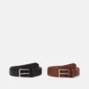 Pier One 2 Pack - Ceinture - Brown/Black