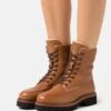 Pier One Leather Winter Boot - Bottines À Lacets - Cognac