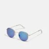 Pier One Unisex - Lunettes De Soleil - Gold-Coloured/Blue