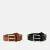 Pier One 2 Pack - Ceinture - 802 - Black_708 - Cognac