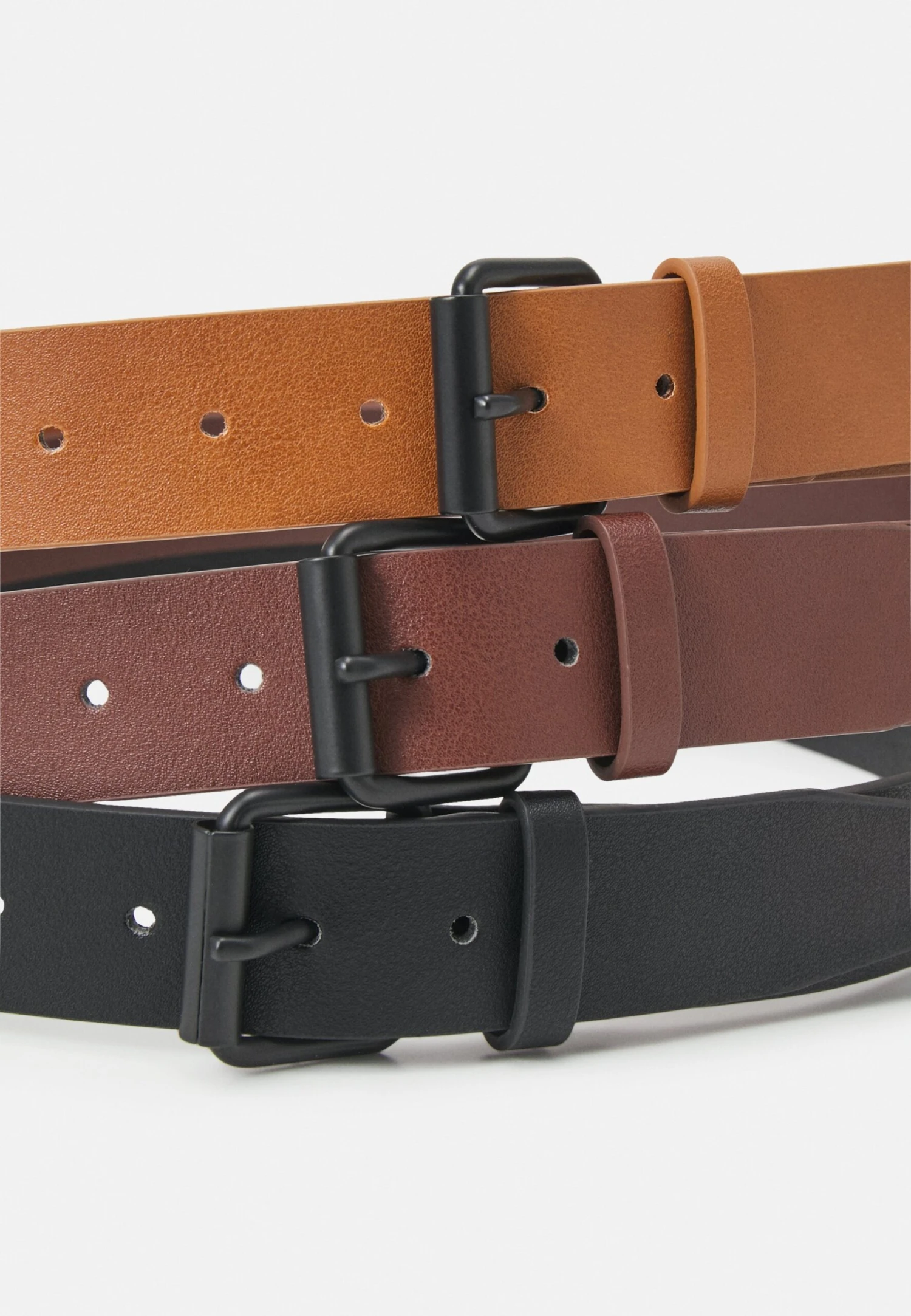 Pier One 3 Pack Unisex - Ceinture - Black/Brown/Cognac – Image 4