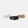 Pier One 3 Pack Unisex - Ceinture - Black/Beige/White